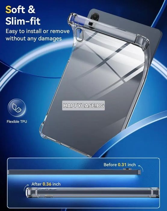 Honor Pad X8b 11.0" 2026 / X8a 11.0" 2024 / Усилен прозрачен TPU силиконов кейс гръб за таблет