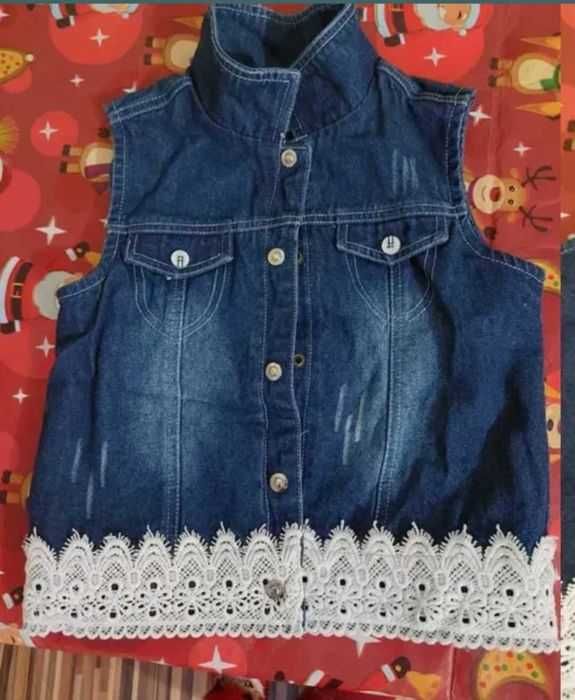 Vestă blug cu broderie fete