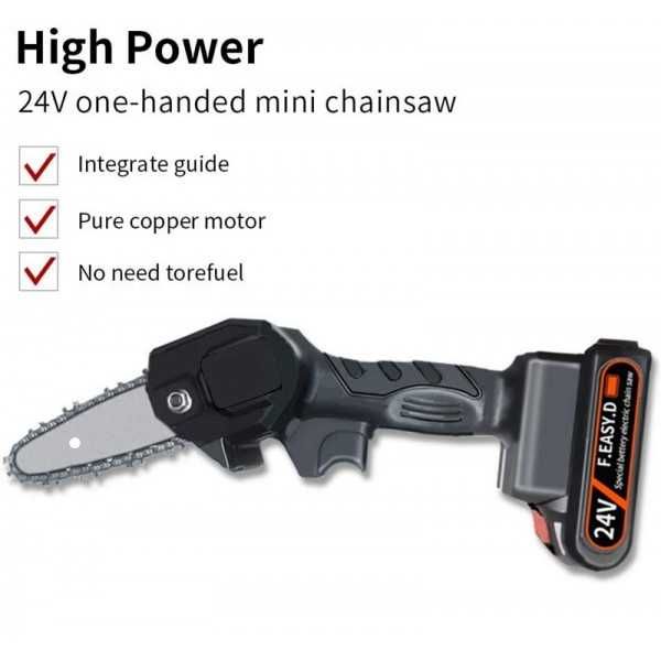 Мини верижен трион F Easy D 550W 24V Батерия и зарядно резачка