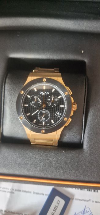 Ceas DOXA D SPORT auriu, 42mm, prezentare completa