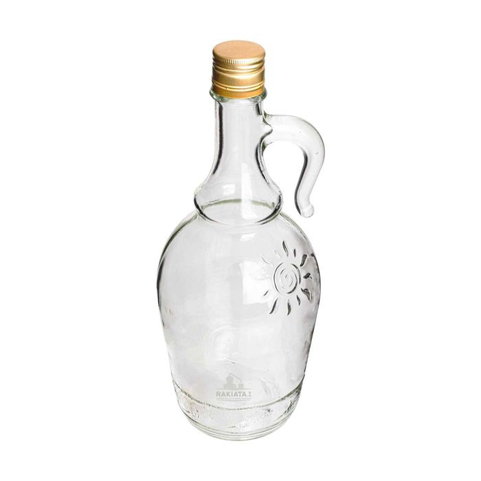 Стъклена бутилка - дамаджана 1л. с капачка и дръжка, B1000D