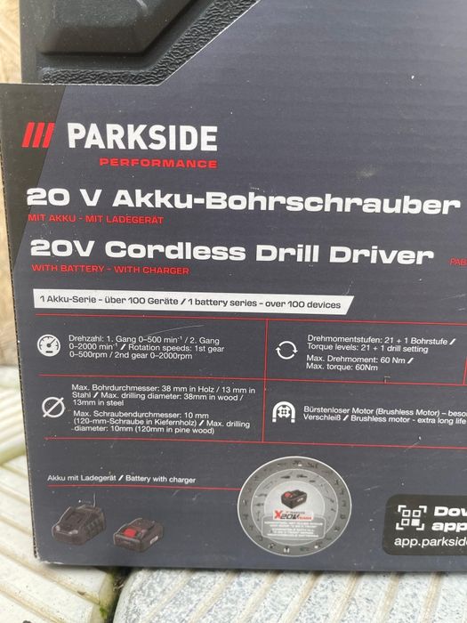Mașina găurit / înșurubat parkside performance cu baterie și incarcato