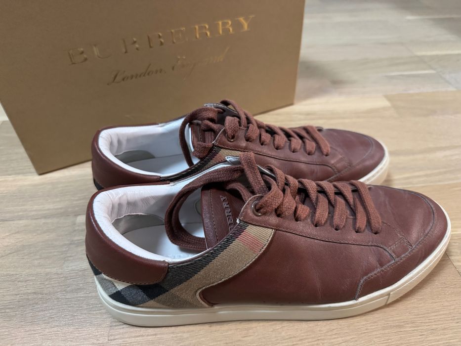 Sneakers Burberry Rettford Check originali, piele, mărimea 42, cu cutie