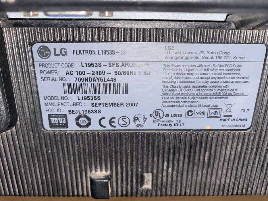 LG flatron l1953s - sf