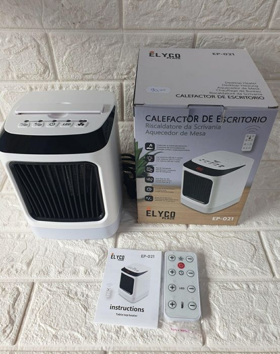 Mini încălzitor/ventilator ceramic 2în1 Elyco+telecomanda