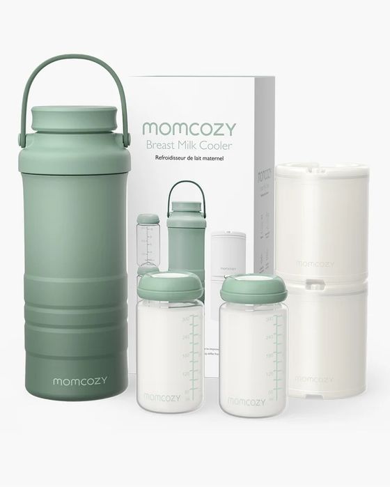 Преносим охладител за кърма Momcozy - 325 ml, зелен