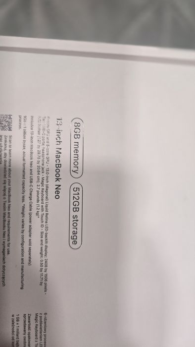 Apple MacBook Neo 512 GB, неразличим от нов