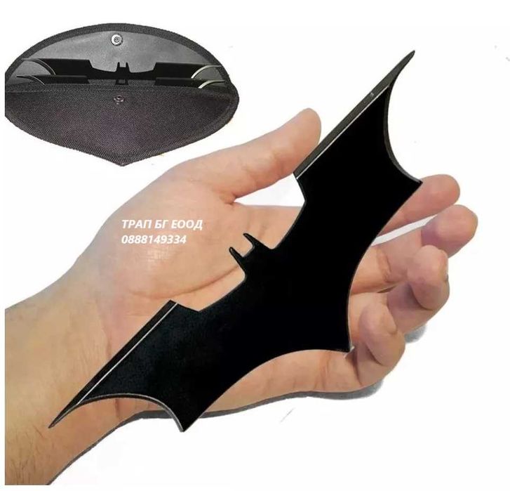 Шурикени за хвърляне Батман Batman 20 см Звездички Два броя с калъф