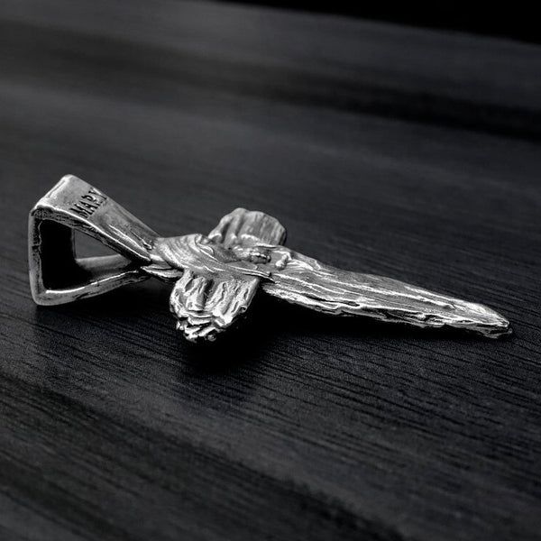 Сребърен кръст 925 с Дева Мария и Младенеца  бижу за вяра и закрила