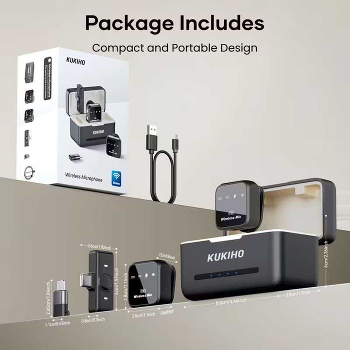 Set 2 microfoane wireless pentru iPhone, iPad, Android