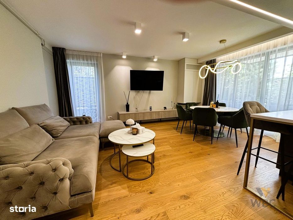 Apartament 3 camere cu Gradina proprie, Mobilat premium, Parcare, BRUT