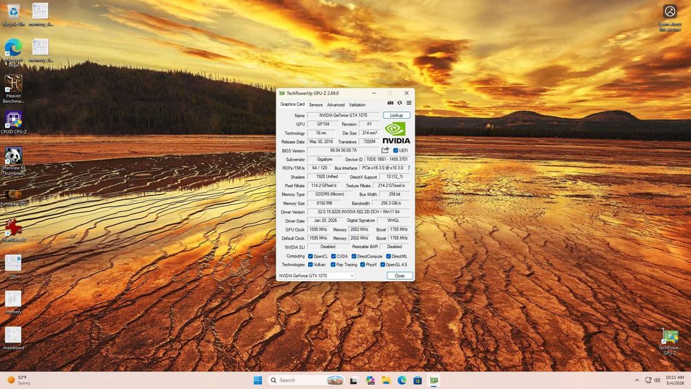 Vand Nvidia GTX 1070 Gigabyte 8GB