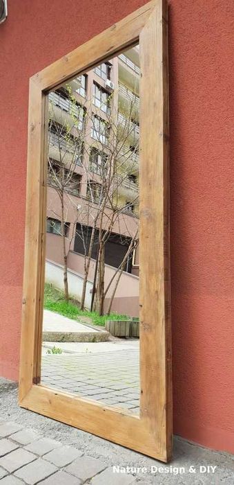 Oglinda decorativa din lemn antichizat (dimensiuni mari)