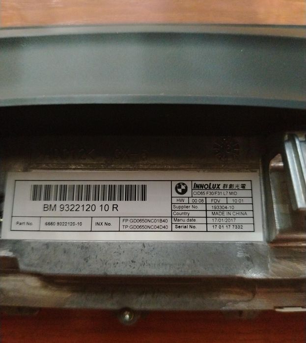 Display Ecran Navigație Mică 6.5" BMW F30 F31 F32 F36 OEM 65509322120