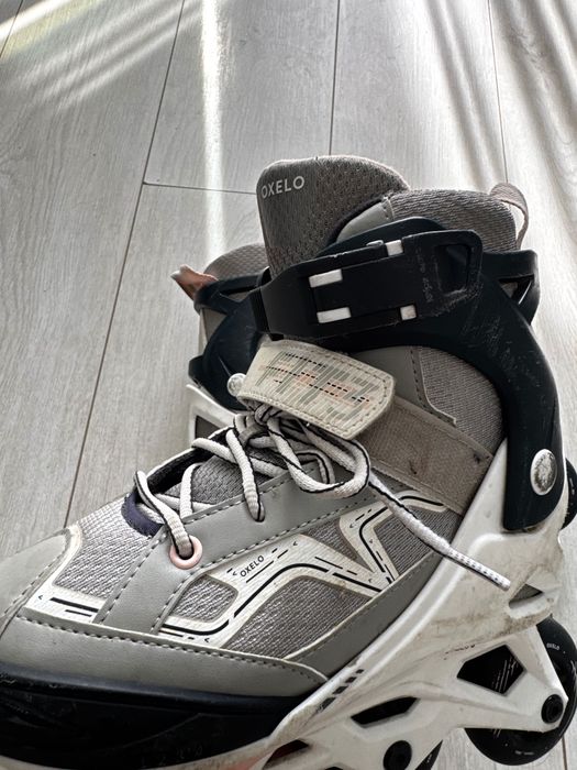 Role copii reglabile Oxelo Fit 3 Decathlon mărimea 35-38 gri