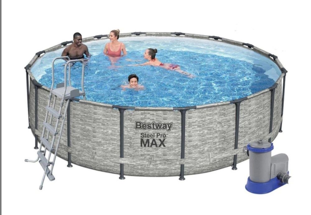 НОВ Луксозен басейн BESTWAY 4.88м-1.22м шарен
