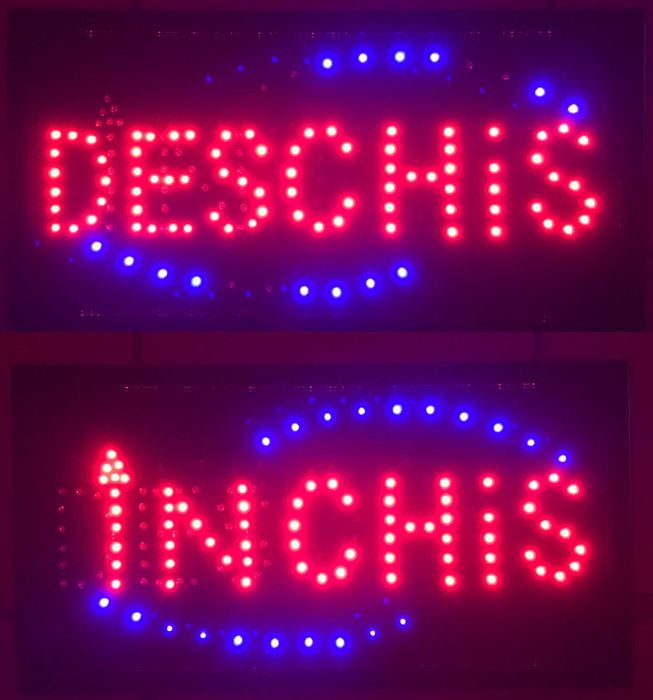 PANOU LED Afisare Deschis - Inchis cu buton pentru schimbare mesaj