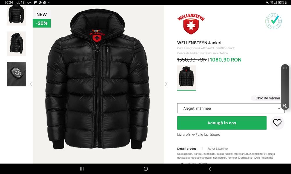 Geaca originala XL Wellensteyn nu tommy nu gant nu boss