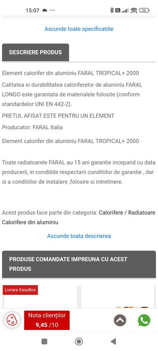 Calorifere  aluminiu de vanzare/încă in garanție