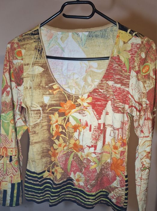 Шарена блуза с дълъг ръкав (тънка)