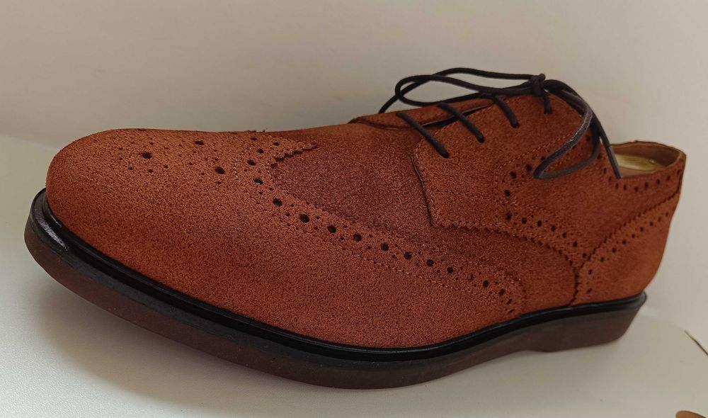 Pantofi derby 46 brogue premium Hudson London NOI piele naturala moale