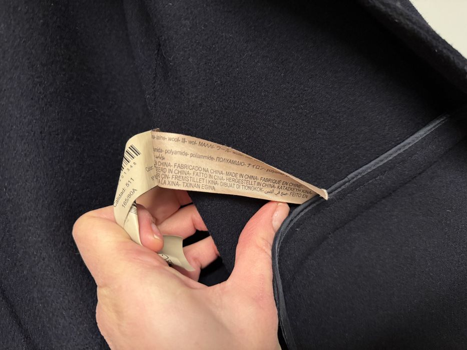 Дамско палто Massimo Dutti – тъмносиньо, 80% вълна, EU 34