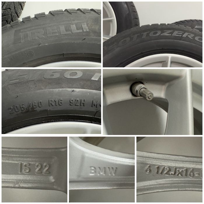 Jante BMW 16 5x112 + cauciucuri iarna Pirelli 205/60/16 Dot 2022/2019