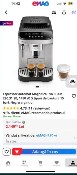Expresor Delonghi Magnifica EVO ECAM 290 31 SB