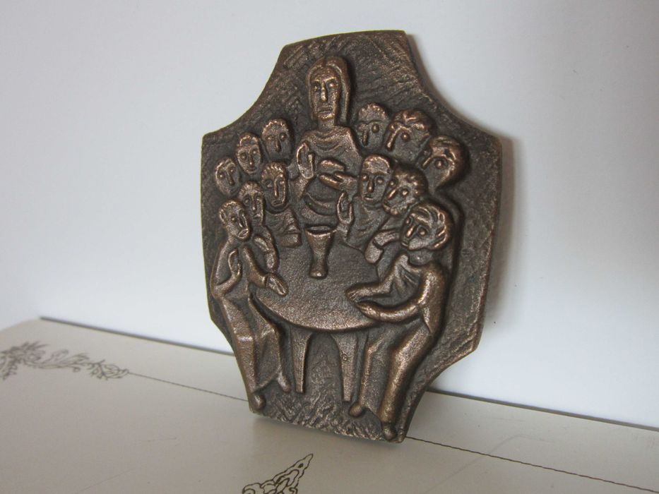 cadou rar Cina cea de taina Isus+12 apostoli Weinert bronz Germania