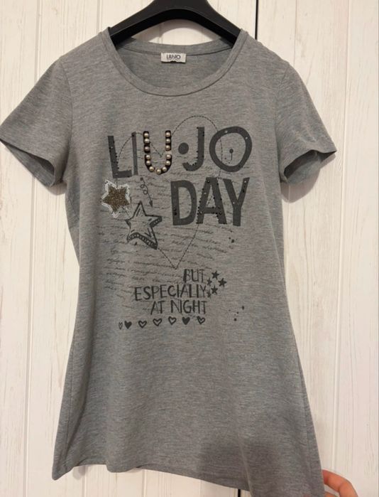 Liu Jo tricou gri cu aplicații | Made in Italy | Casual