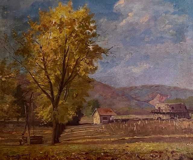 Tablou VECHI, AUTENTIC, semnat Barsi B Ferenc, ulei/carton, 60x50 cm