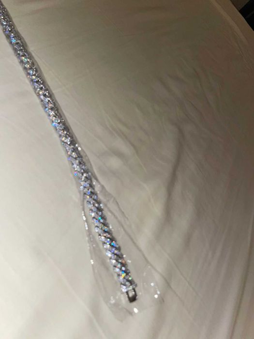 Lant Cuban Argint+5A Zirconiu 12mm-55CM
