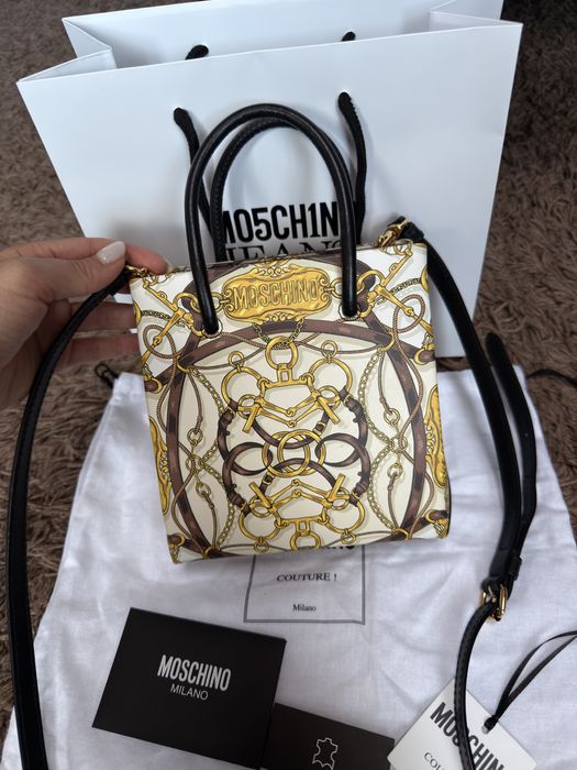 Кожена чанта Moschino Couture