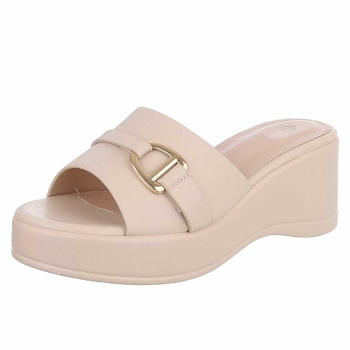 Papuci Damă Eleganți Bej/Negri | Mărimi 37-40 | Livrare Rapidă Timișoara