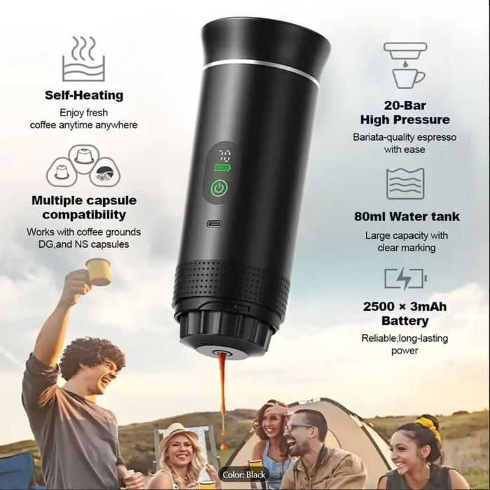 Преносима кафемашина 3 в 1 , 20 бара, Дисплей! Съвместима с капсули Dolce Gusto и Nespresso. ГАРАНЦИЯ!