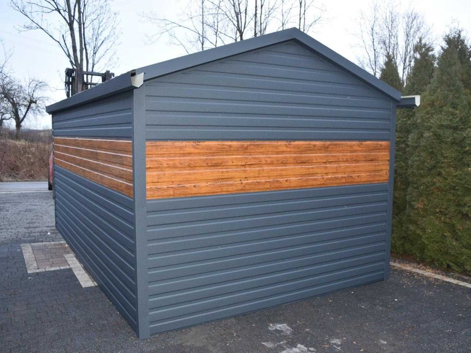 Garaj Metalic Design 3x5 m EXTRALINE-PRO | Țiglă Metalică & Antracit | Montaj și Transport în toată ROMÂNIA