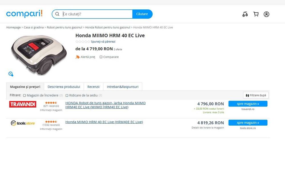 Robot de gazon Honda MIIMO HRM 40 EC Live