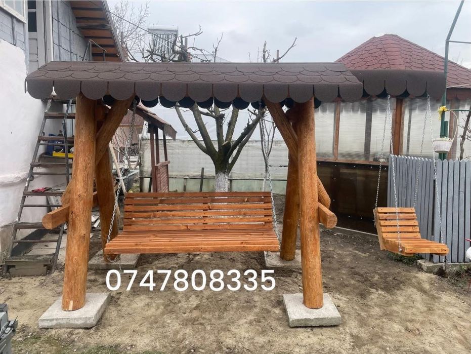 Realizam balansoare rustice din bile de brad