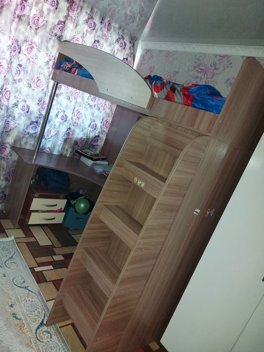 Кровать детская 3в1 двухъярусная