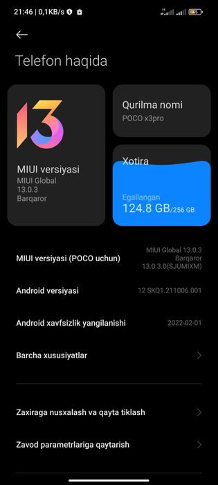 Poco x3pro 8+3 /256