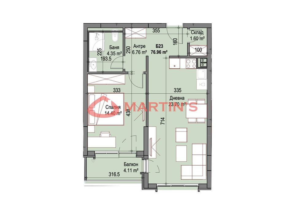 Продава се Тристаен апартамент в София, Сухата река - 125 кв.м за 1923 €/кв.м - Снимка #2