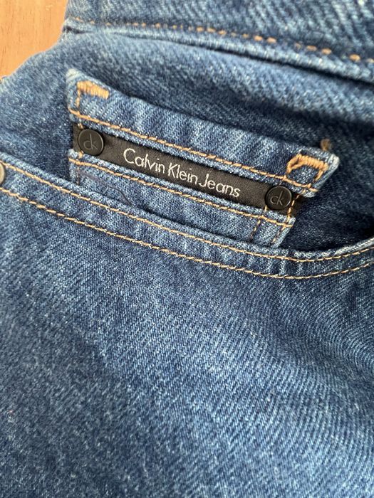 Blugi eleganti, bleumarin, de la Calvin klein Jeans, marimea 30x32, straight ankle, high-rise