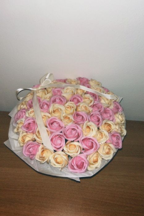 Мыльный букет розы  61шт