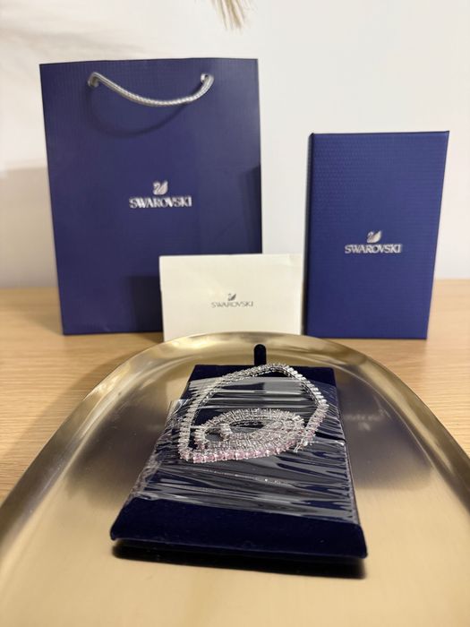 Set Swarovski Tennis Matrix Roz/ colier+brățară
