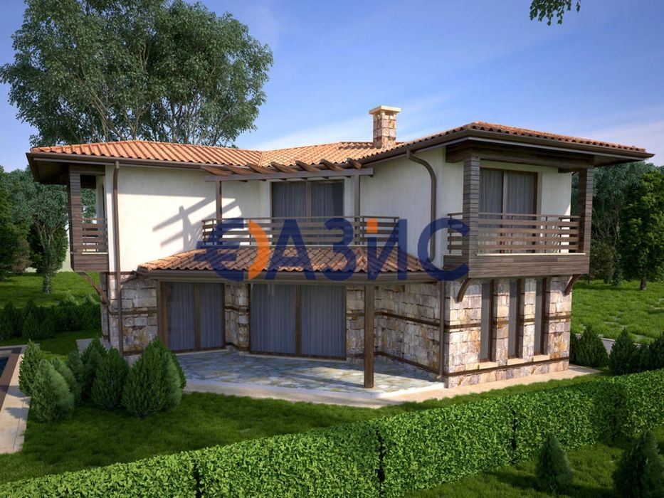 Двуетажна вила с басейн на първа линия море в комплекс "Синеморец