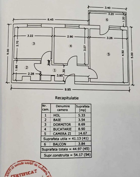 Apartament cu 2 camere de vânzare în Slobozia, zona Central, lângă Școala Gimnazială Nr. 2 „Sfântul Andrei”