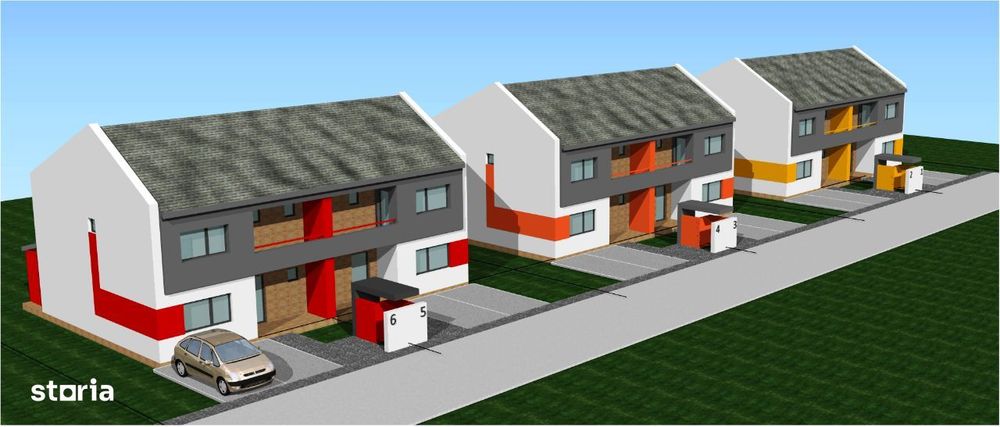 Zona str. Victoriei (str. Crizantemelor) = case tip duplex P+E