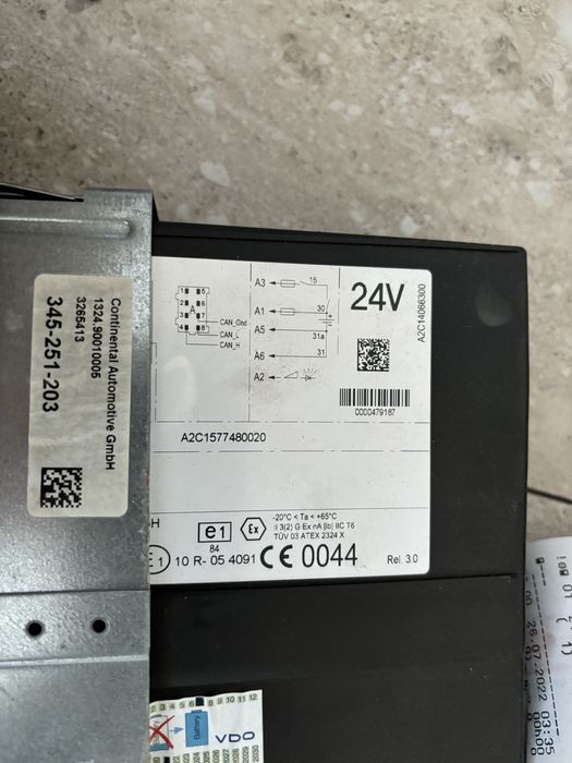 Tahograf digital 24 volti original Man continental VERIFICAT