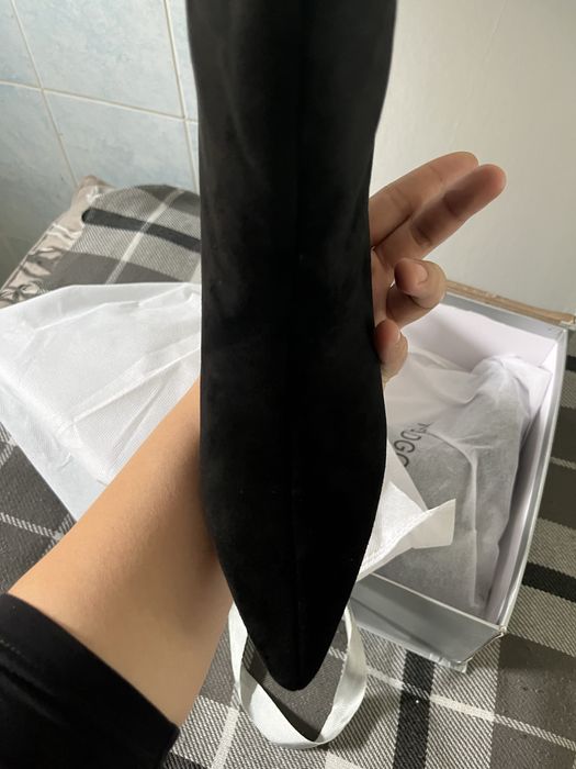 Замшевые ботильоны натуралка