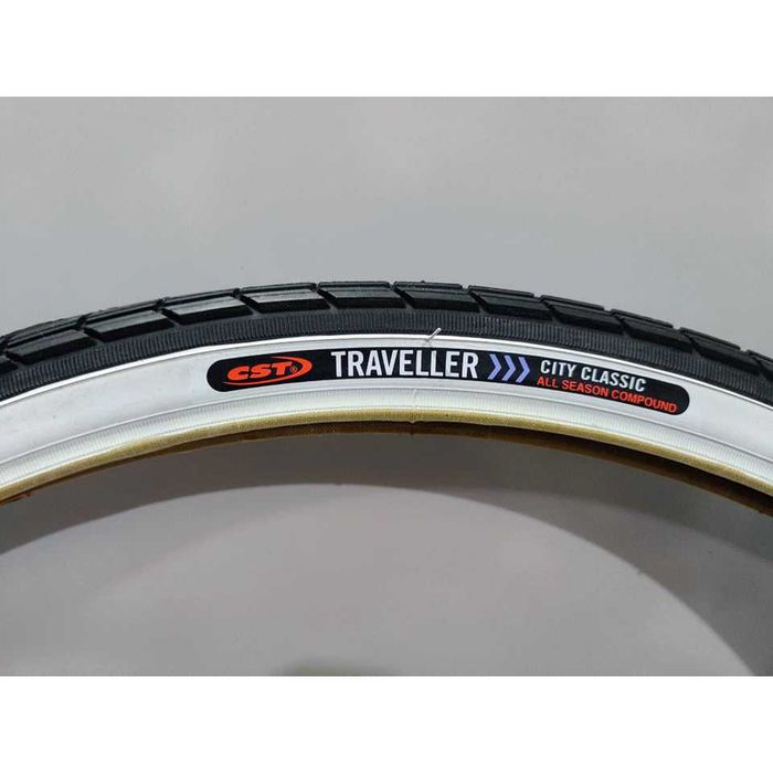 Външна гума за ивалидна количка CST 24 x 1 3/8 (37-540) Черна/бял борд